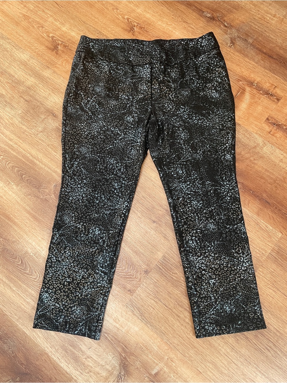 Soft Surroundings Animal Print‎ Ponte Pants Size 1X Black Stretch Office Stretch